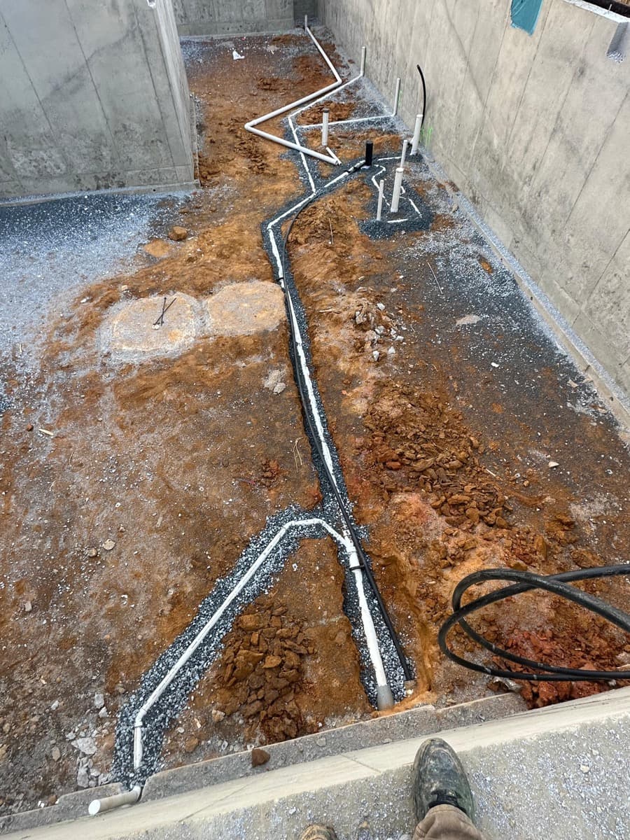 Public sewer & water main